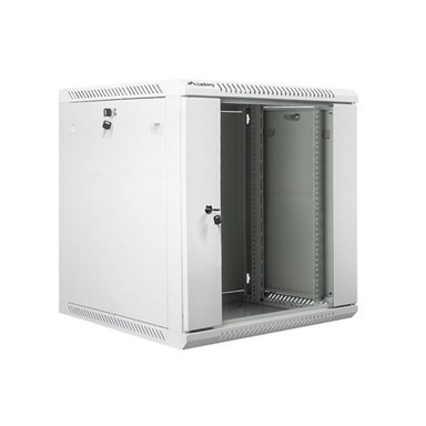 LANBERG Zidni ormar, 19", 22U, 600x600, staklena vrata, sivi